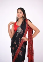 Yamini / An Ajrakh Modal Silk Saree - Image 3