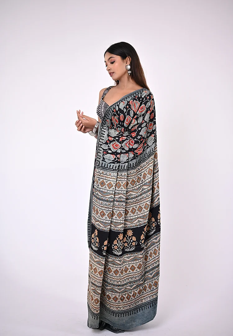 2026-04-06-15_25_41.5030530.webp Maya / A Modal Silk Ajrakh Saree - Image 1