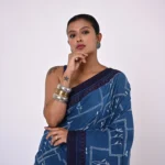 Neelam / A Mul Cotton Hand Block Printed Saree