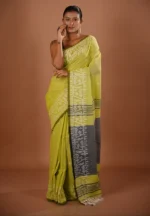 Parna / A Pure Bengal Handloom Cotton Jamdani Saree - Image 2