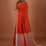 Sindoor / A Pure Bengal Handloom Cotton Jamdani Saree