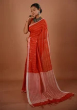 Sindoor / A Pure Bengal Handloom Cotton Jamdani Saree