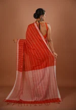 Sindoor / A Pure Bengal Handloom Cotton Jamdani Saree - Image 2
