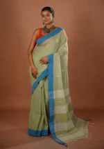 Bhor / A Pure Bengal Handloom Cotton Jamdani Saree - Image 2