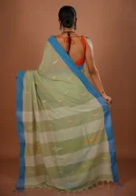 Bhor / A Pure Bengal Handloom Cotton Jamdani Saree - Image 3