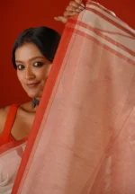 Bijoya / A Pure Bengal Handloom Cotton Jamdani Saree - Image 5