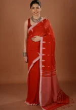 Alpona / A Pure Bengal Handloom Cotton Jamdani Saree - Image 3