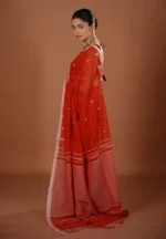 Alpona / A Pure Bengal Handloom Cotton Jamdani Saree - Image 2