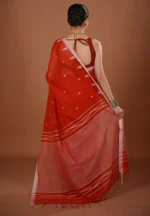 Alpona / A Pure Bengal Handloom Cotton Jamdani Saree - Image 4