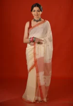 Alta / A Pure Bengal Handloom Cotton Jamdani Saree - Image 2