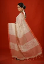 Alta / A Pure Bengal Handloom Cotton Jamdani Saree - Image 3