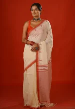 Bijoya / A Pure Bengal Handloom Cotton Jamdani Saree - Image 2