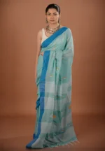 Neelakash / A Pure Bengal Handloom Cotton Jamdani Saree
