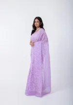 Lilac Whisper/ A Kota Cotton Chikankari Saree - Image 4