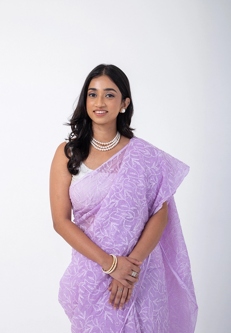house-of-jayanti7038.webp Lilac Whisper/ A Kota Cotton Chikankari Saree - Image 1