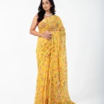 Golden Ray/ A Chikankari Chiffon Saree