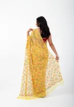 Golden Ray/ A Chikankari Chiffon Saree - Image 4