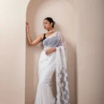 Pearl Perfection/ A Chikankari Chiffon Saree